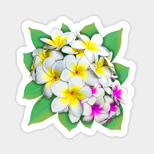 Plumeria Flowers Bouquet Sticker by BluedarkArt